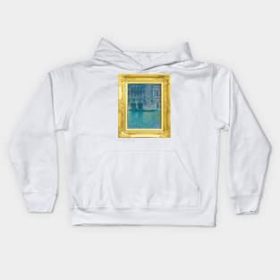 PANTONE MONET -  Gold Frame Palazzo da Mula, Venice (1908) by Claude Monet Kids Hoodie